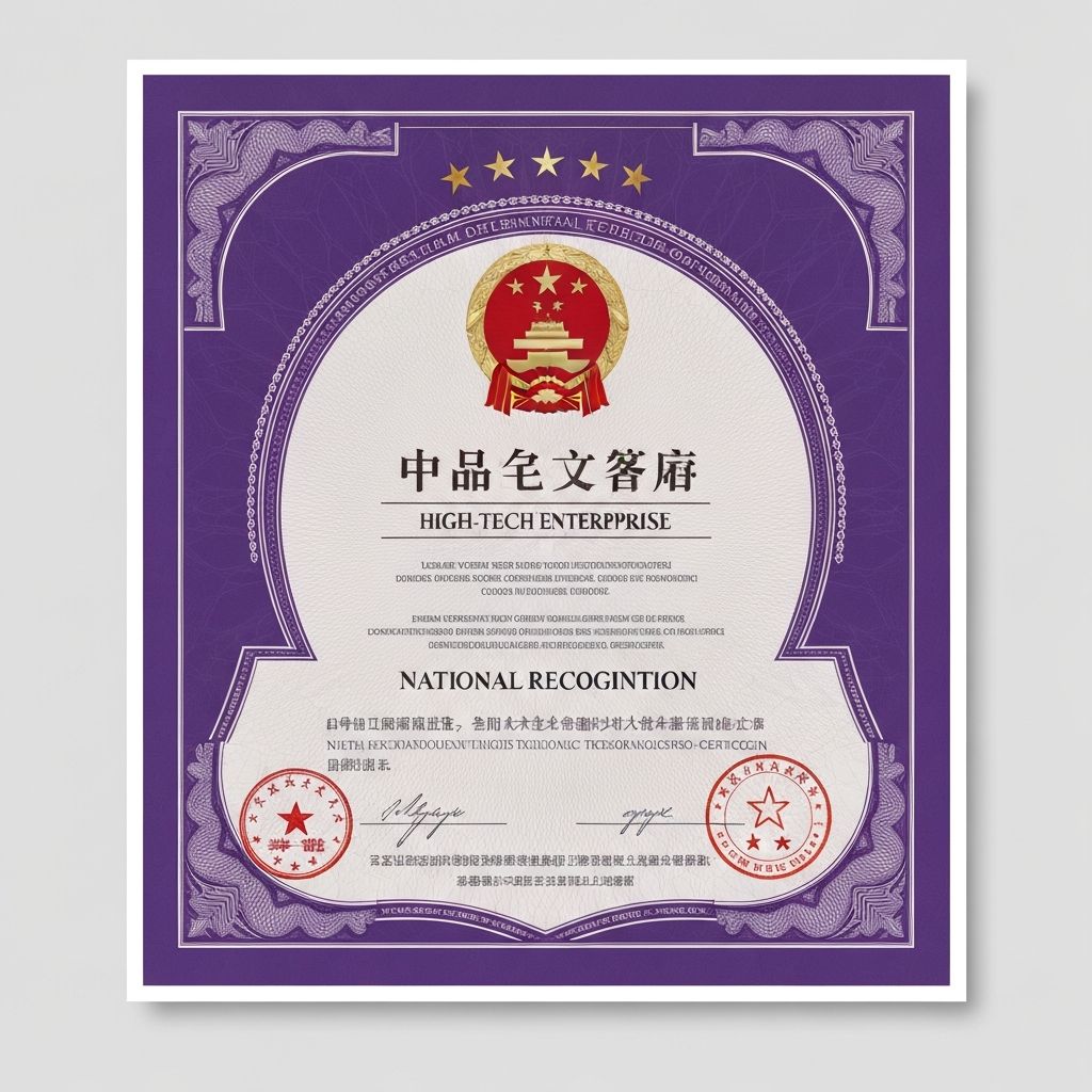High-Tech Enterprise Certificate